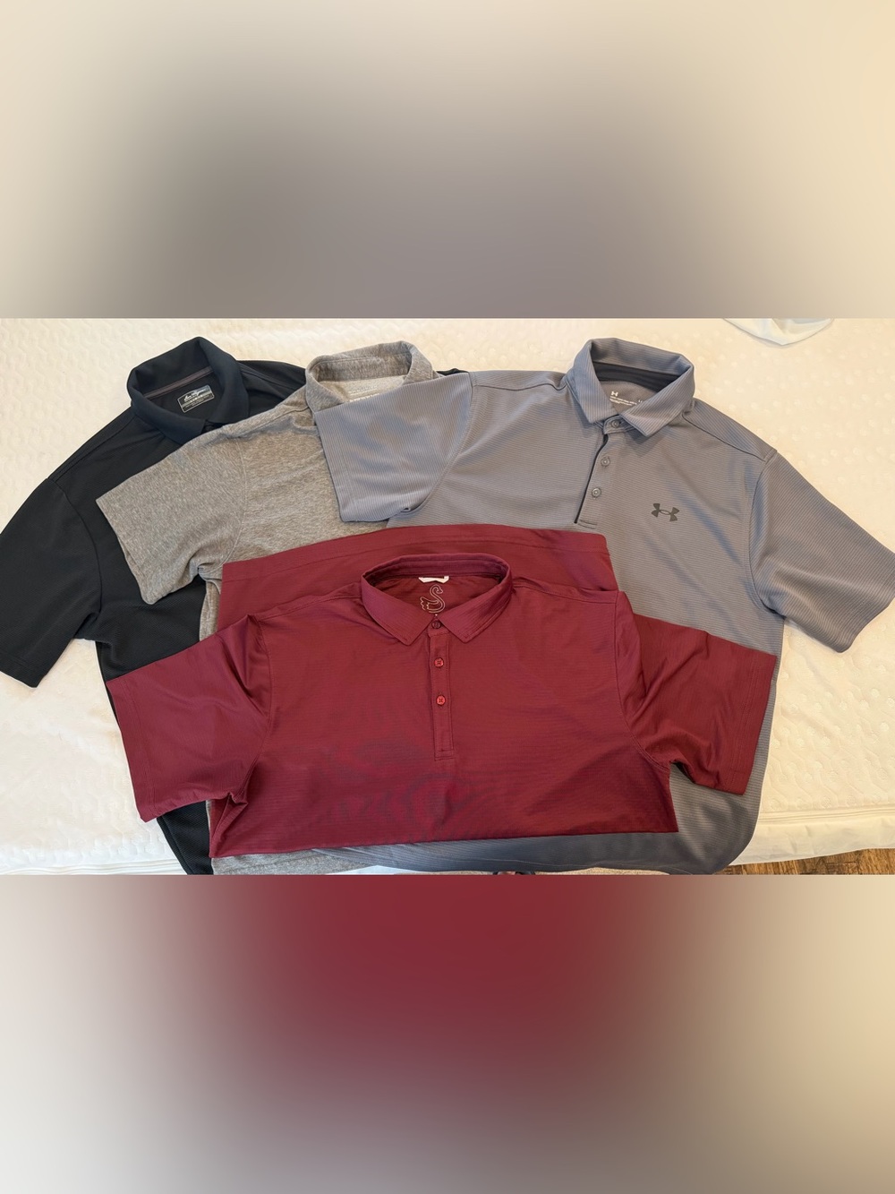 Men’s Large Golf Polo Lot of 4 – Under Armour, Columbia, Ben Hogan, Swannies